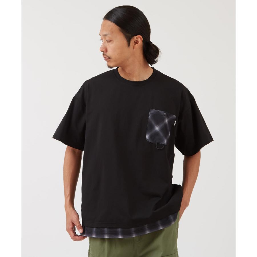 半袖Tシャツ メンズ GERRY ジェリー 裾ドローコード ドットエアー レイヤード カットソー アウトドア ストリート アメカジ 古着MIX ブラック ホワイト | GERRY | 07