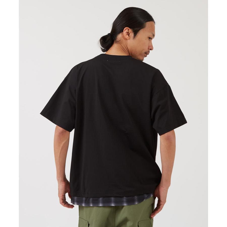 半袖Tシャツ メンズ GERRY ジェリー 裾ドローコード ドットエアー レイヤード カットソー アウトドア ストリート アメカジ 古着MIX ブラック ホワイト | GERRY | 08