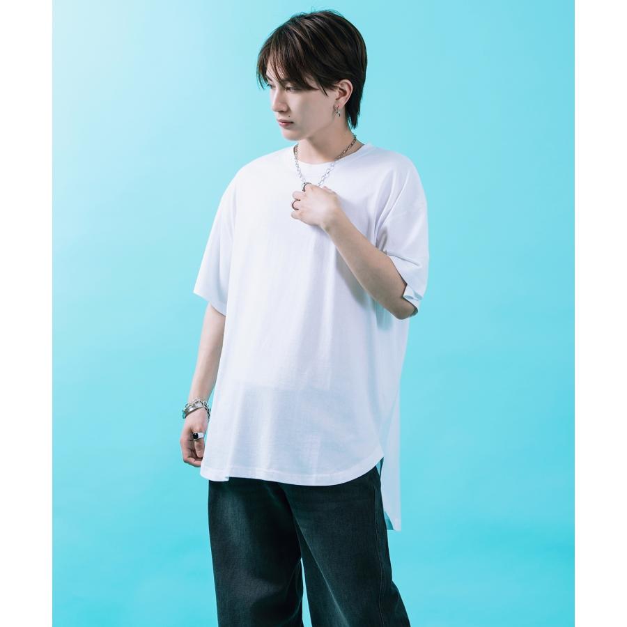 半袖Tシャツ メンズ レディース オーバーサイズ SHISKY イレギュラーヘム ロング丈 カットソー ビッグシルエット ストリート 韓国ファッション | improves