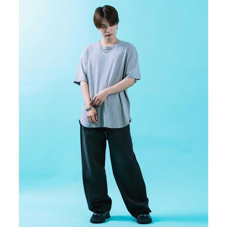 半袖Tシャツ メンズ レディース オーバーサイズ SHISKY イレギュラーヘム ロング丈 カットソー ビッグシルエット ストリート 韓国ファッション | improves | 13