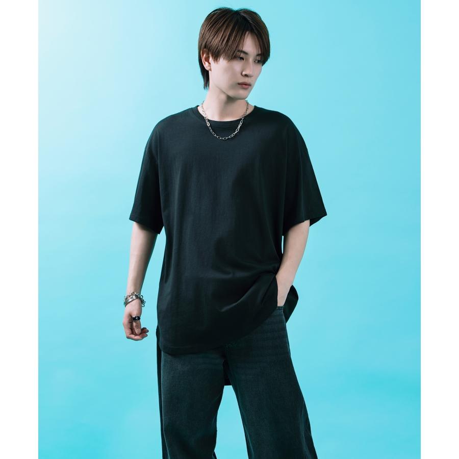 半袖Tシャツ メンズ レディース オーバーサイズ SHISKY イレギュラーヘム ロング丈 カットソー ビッグシルエット ストリート 韓国ファッション | improves | 09