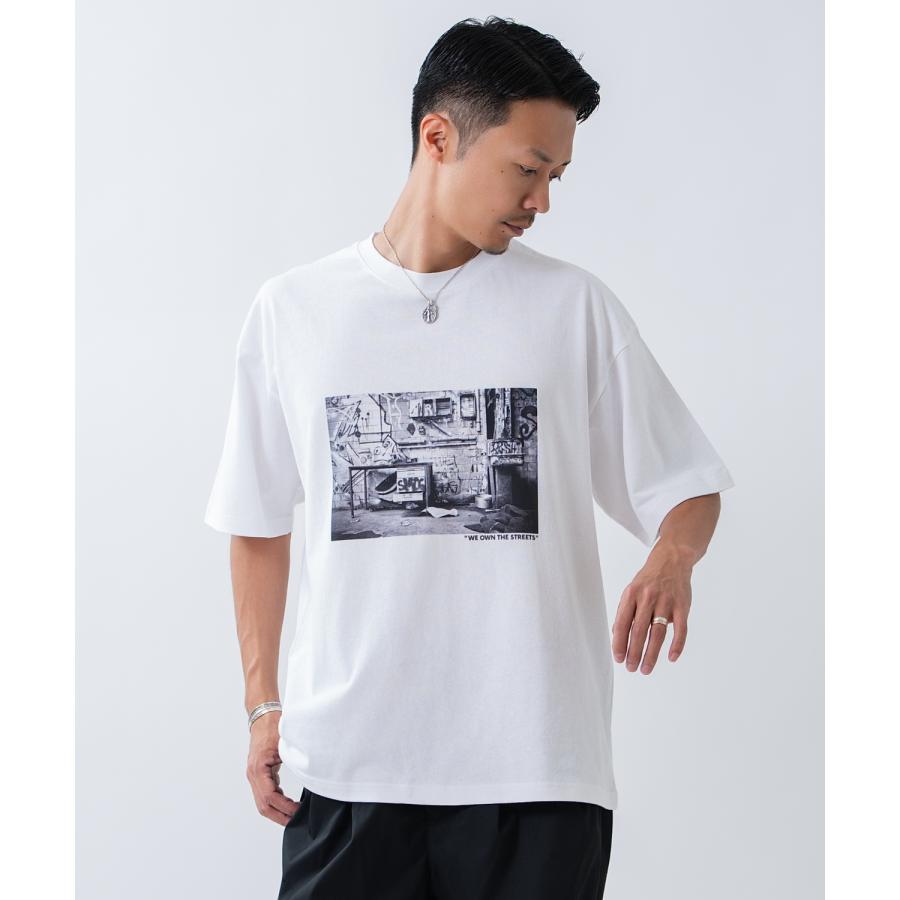半袖Tシャツ メンズ オリジナルプリント 半袖Tシャツ ストリートフォト カットソー カジュアル アメカジ ストリート スケーター ホワイト | improves | 03