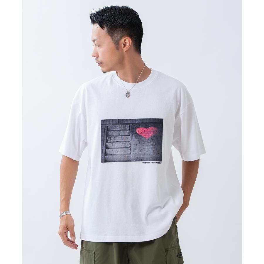 半袖Tシャツ メンズ レディース　オリジナルプリント　ハート アート フォト　半袖Tシャツ カットソー カジュアル アメカジ ストリート　韓国ファッション | improves