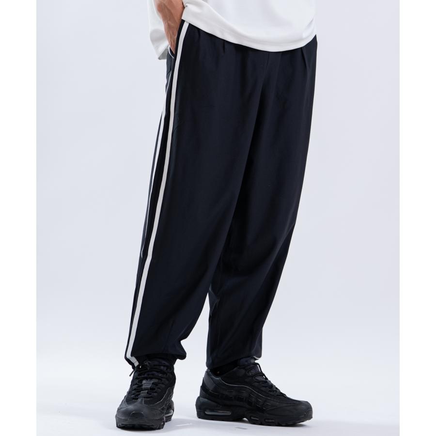 ワイドパンツ メンズ タックパンツ トラックパンツ バルーンパンツ サイドライン イージーパンツ ルーズ ストリート ユニセックス | improves | 12