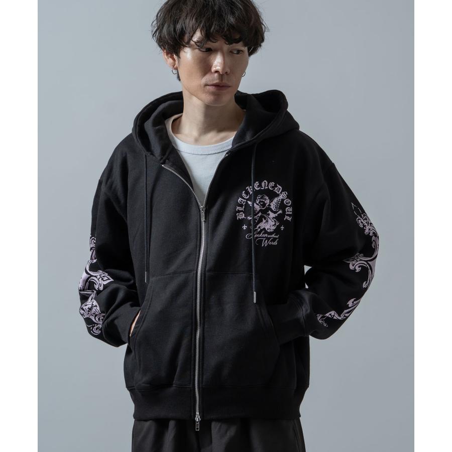 パーカー メンズ 刺しゅう ロゴ ヴィンテージ加工 ショート丈 裏起毛 スウェット ジップエンジェル クロス アメカジ ストリート 90s ストリート 韓国 | improves | 14