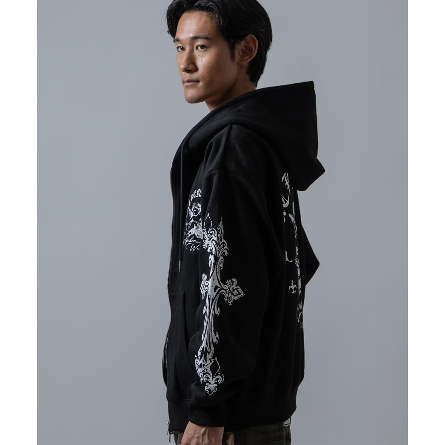 パーカー メンズ 刺しゅう ロゴ ヴィンテージ加工 ショート丈 裏起毛 スウェット ジップエンジェル クロス アメカジ ストリート 90s ストリート 韓国 | improves | 12