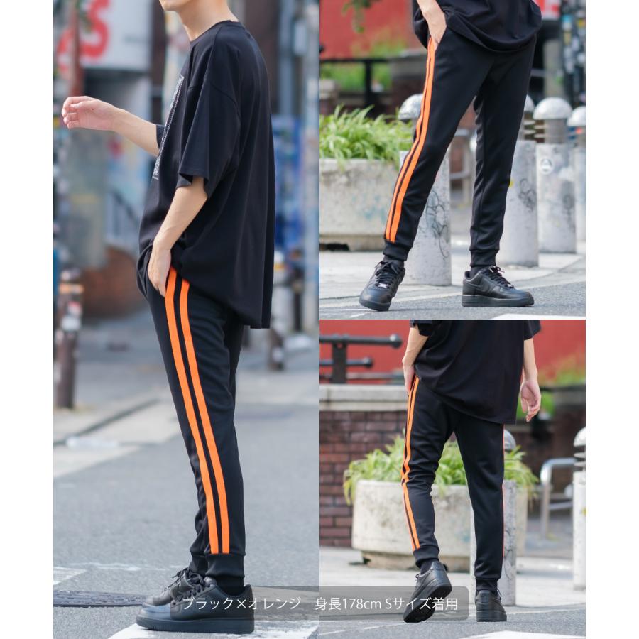 ジャージ ラインパンツ メンズ  ダンス スキニー スリム サイドライン ジョガーパンツ ブラック 黒 | improves | 12