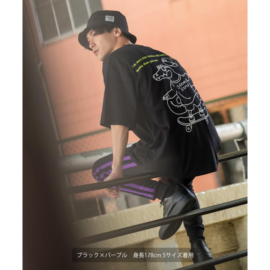 ジャージ ラインパンツ メンズ  ダンス スキニー スリム サイドライン ジョガーパンツ ブラック 黒 | improves | 07