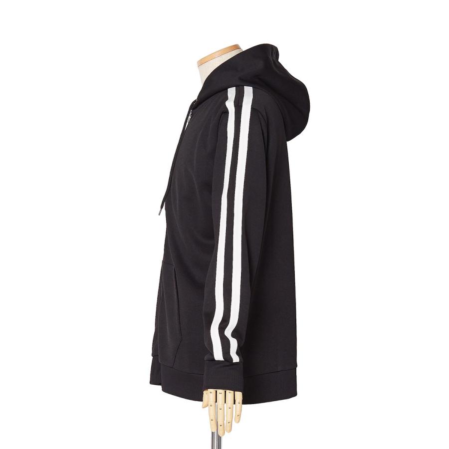 パーカー メンズ ジャージ ライン ジップアップパーカー ジップパーカー 袖ライン ブラック 黒 チェック ストライプ ストリート | improves | 16