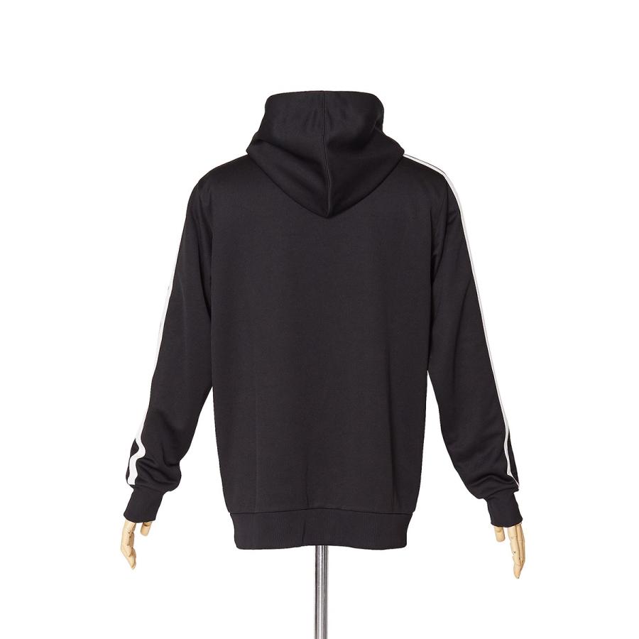 パーカー メンズ ジャージ ライン ジップアップパーカー ジップパーカー 袖ライン ブラック 黒 チェック ストライプ ストリート | improves | 17