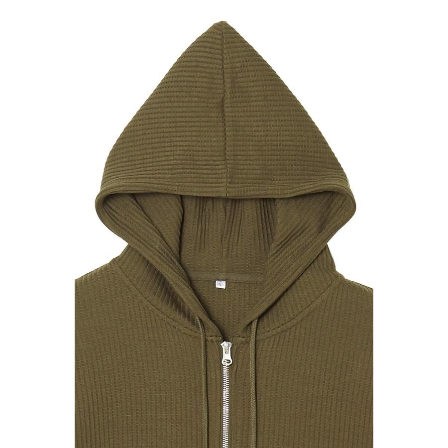 ヘビーワッフル パーカー メンズ 無地 ジップアップパーカー ジップパーカー セットアップ可能 カーキ 黒 サーフ系 Improves インプローブス 通販 Yahoo ショッピング