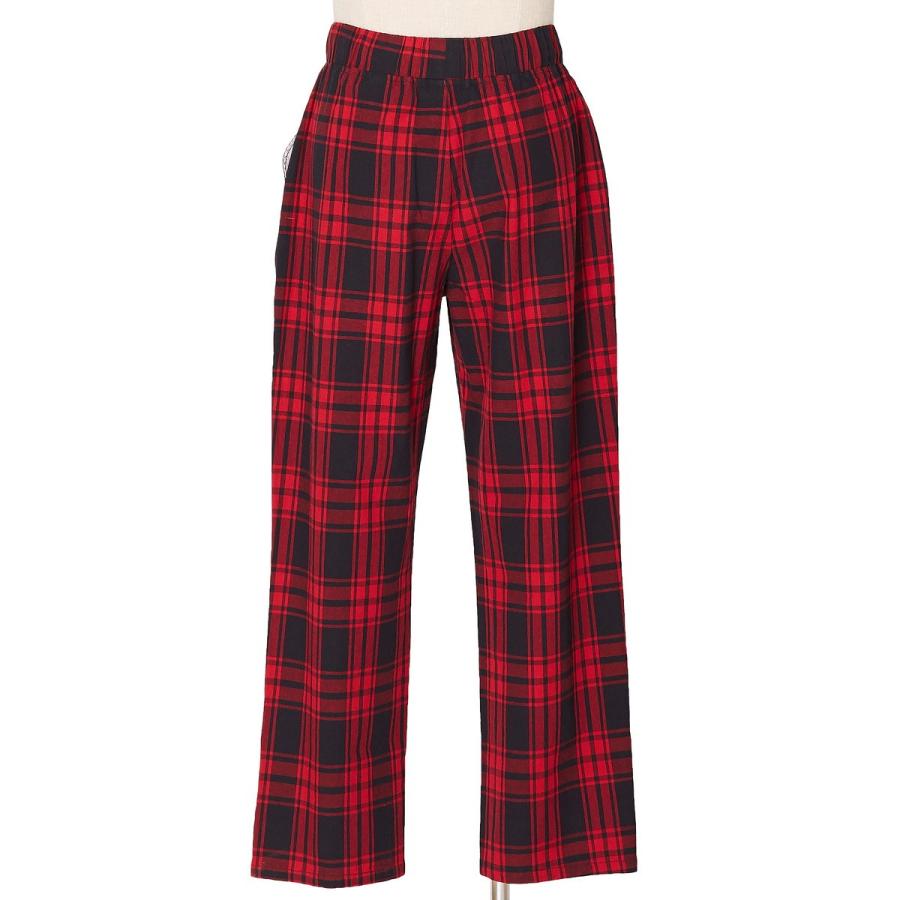 V12 チェックパンツ　サイズL 新品未使用 improves ワイド チェック パンツ メンズ 赤 ワイドパンツ