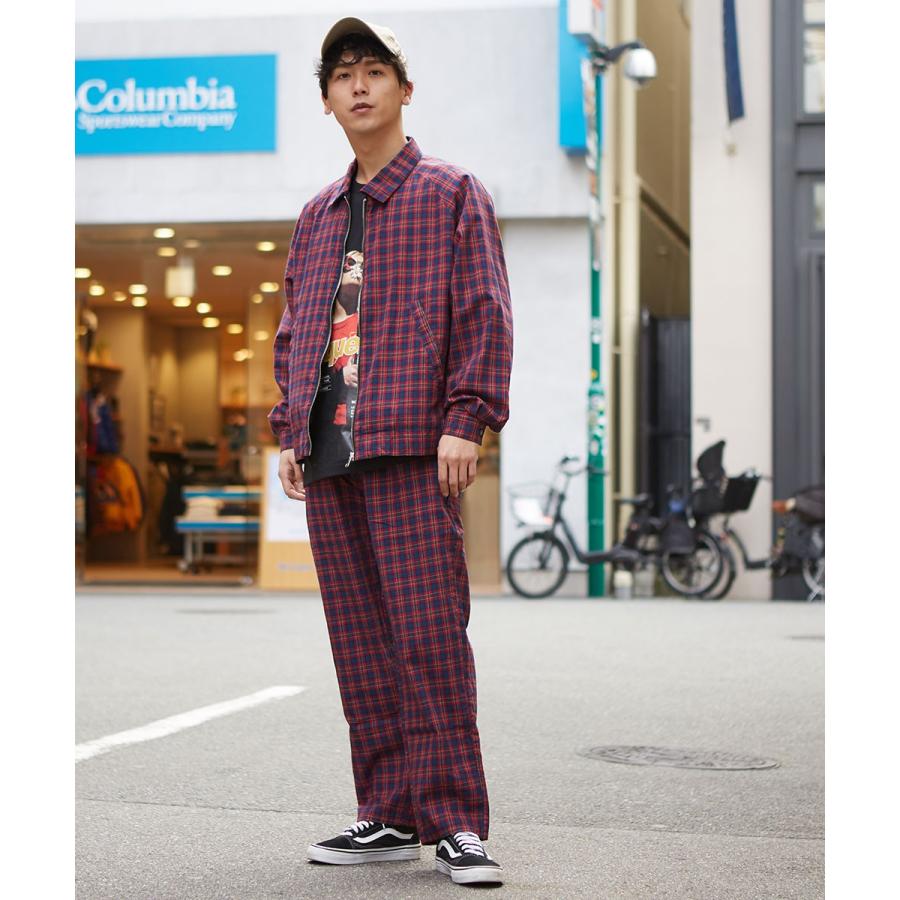 V12 チェックパンツ　サイズL 新品未使用 improves ワイド チェック パンツ メンズ 赤 ワイドパンツ