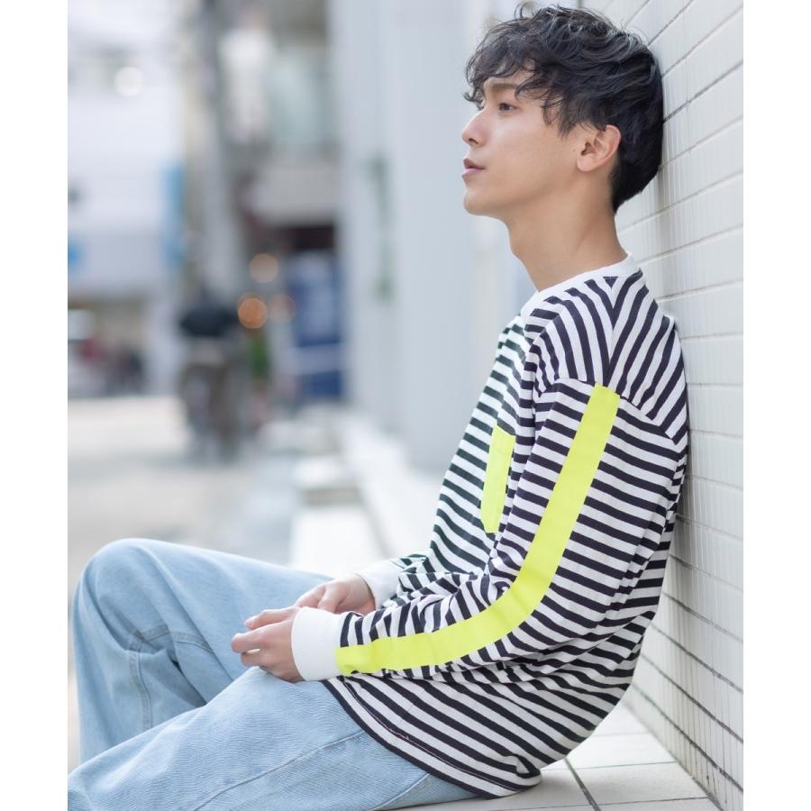 improves（インプローブス） ネオンカラー 袖ライン ボーダー ロンT