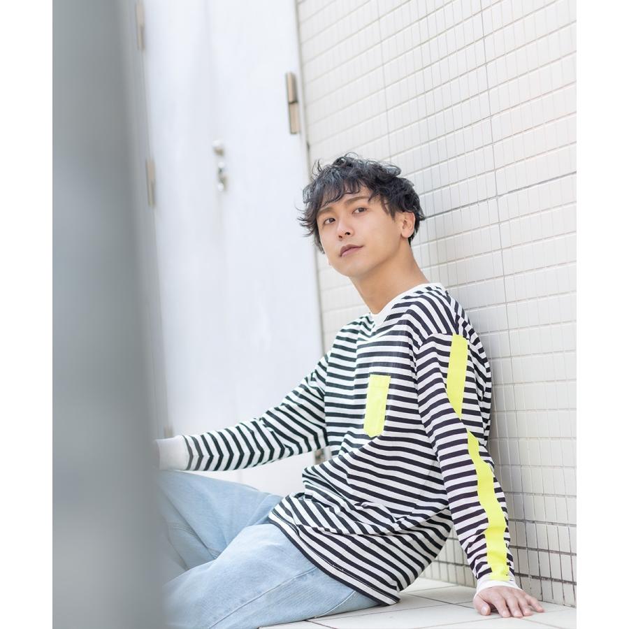 improves（インプローブス） ネオンカラー 袖ライン ボーダー ロンT
