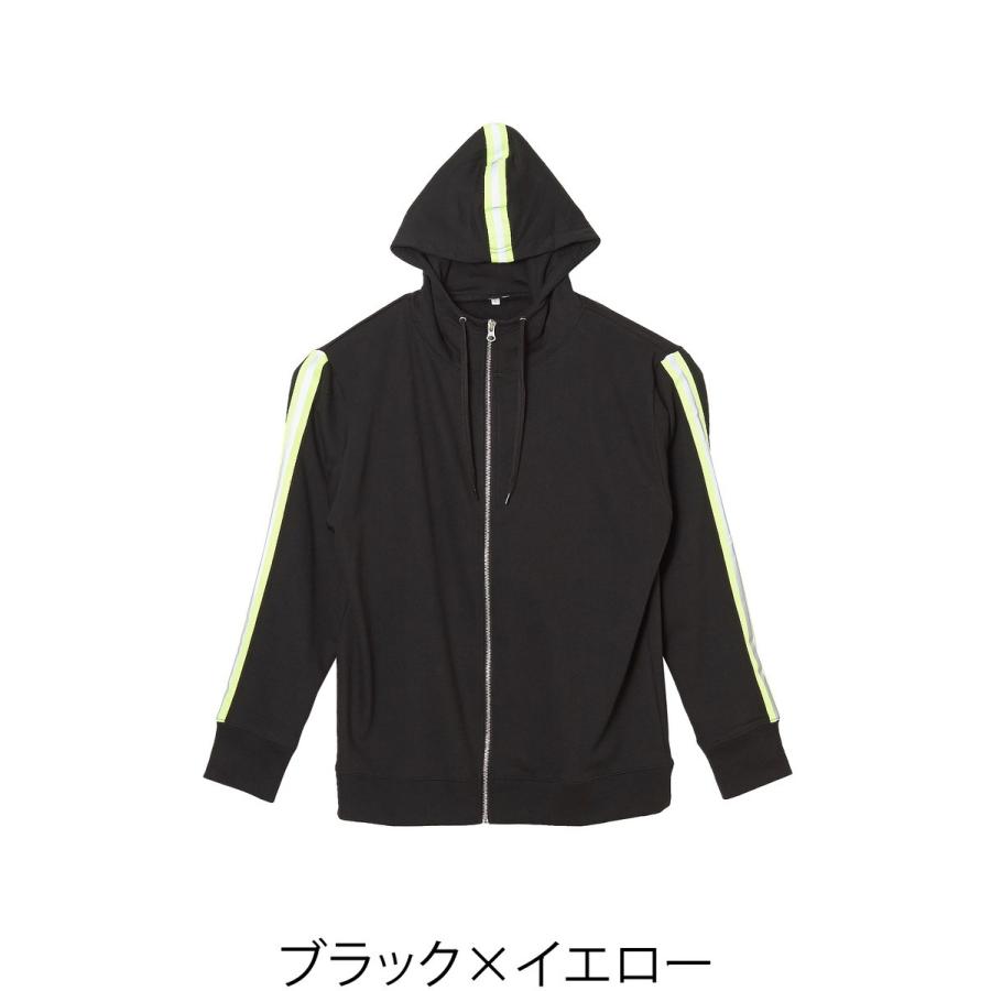 improves（インプローブス） 蛍光色 袖ライン パーカー メンズ ジップ