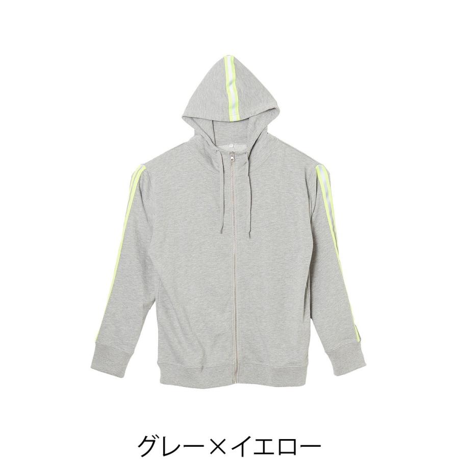 improves（インプローブス） 蛍光色 袖ライン パーカー メンズ ジップ