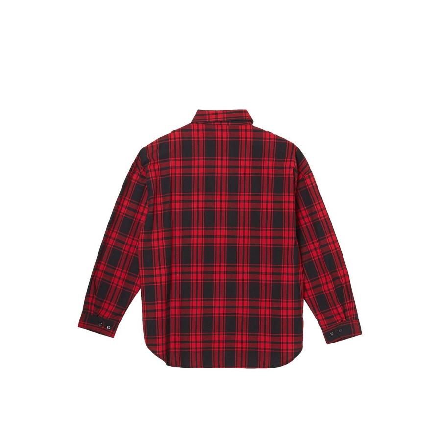 チェックシャツ メンズ ビッグシルエット シャツ 長袖 ビッグシャツ オーバーサイズ ロング丈 長袖シャツ レッド Improves インプローブス 通販 Yahoo ショッピング