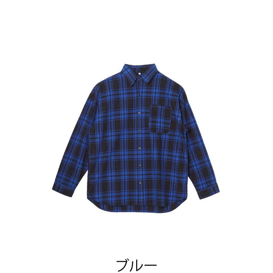 チェックシャツ メンズ ビッグシルエット シャツ 長袖 ビッグシャツ オーバーサイズ ロング丈 長袖シャツ レッド | improves | 07