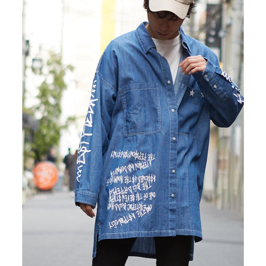 improves デニム ビッグシルエット シャツ メンズ 長袖 ビッグ