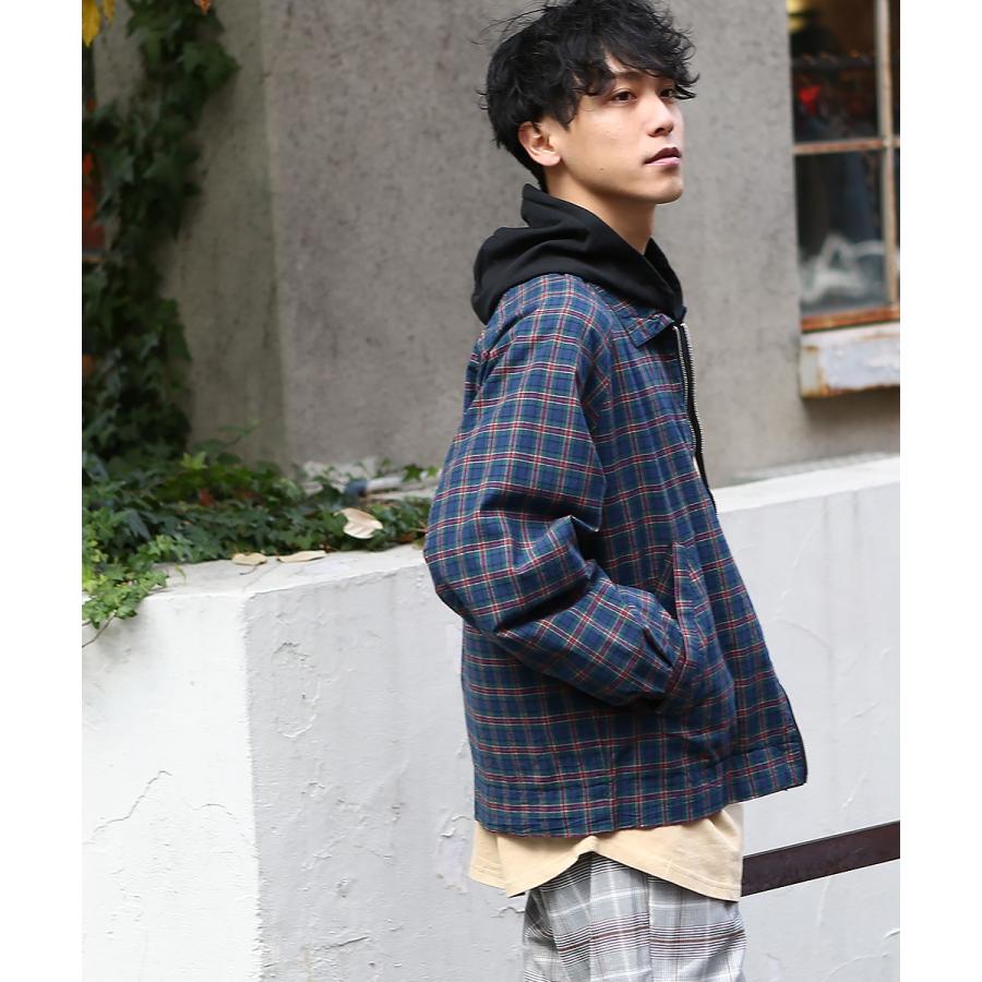 チェック ジャケット メンズ スイングトップ アウター ブルゾン スウィングトップ セットアップ可能 レッド | improves | 02