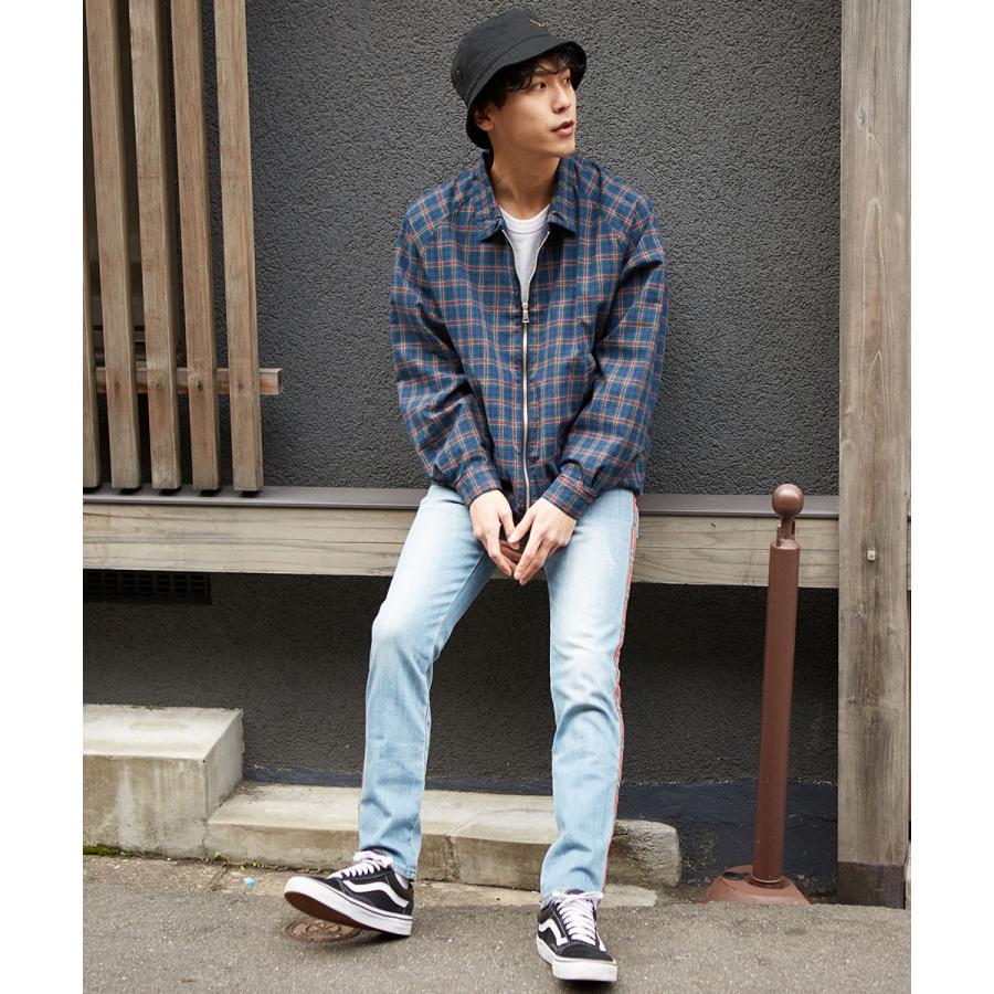 チェック ジャケット メンズ スイングトップ アウター ブルゾン スウィングトップ セットアップ可能 レッド | improves | 05