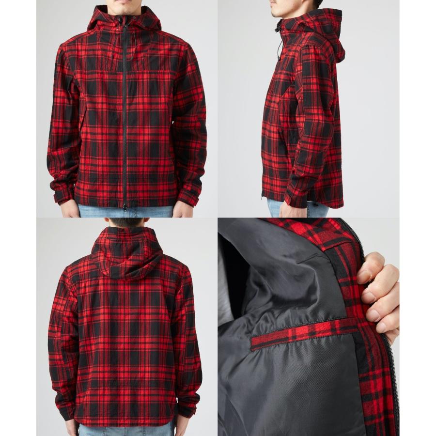 チェック マウンテンパーカー メンズ マウンテンパーカ 春 アウター ジャケット セットアップ可能 パーカー レッド | improves | 12