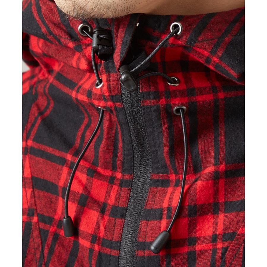 チェック マウンテンパーカー メンズ マウンテンパーカ 春 アウター ジャケット セットアップ可能 パーカー レッド | improves | 13