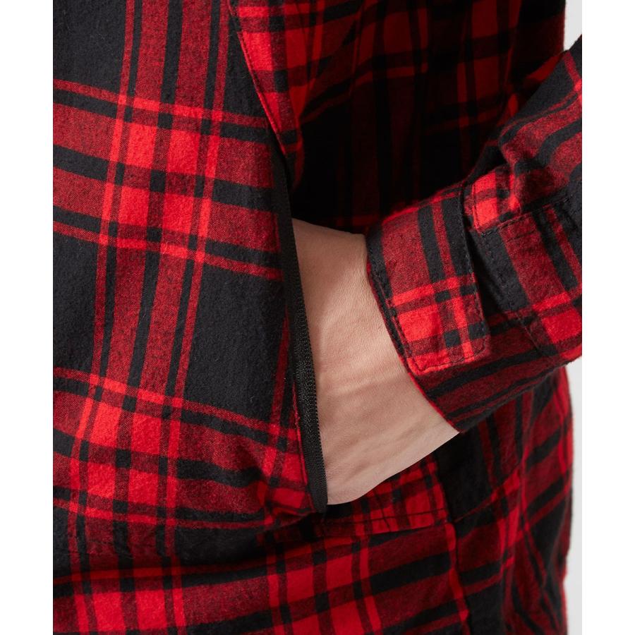 チェック マウンテンパーカー メンズ マウンテンパーカ 春 アウター ジャケット セットアップ可能 パーカー レッド | improves | 15