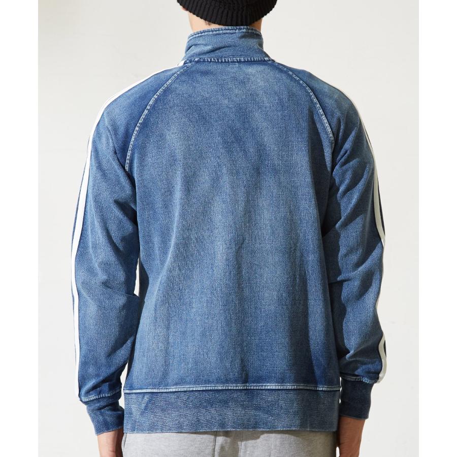 スウェットデニム ライン ジャージ ジャケット メンズ トラックジャケット 春 アウター セットアップ可能 ブルゾン | improves | 05