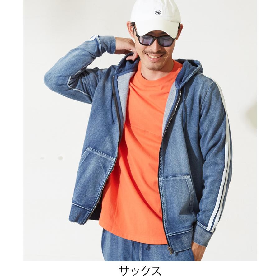 improves（インプローブス） スウェットデニム ライン パーカー メンズ