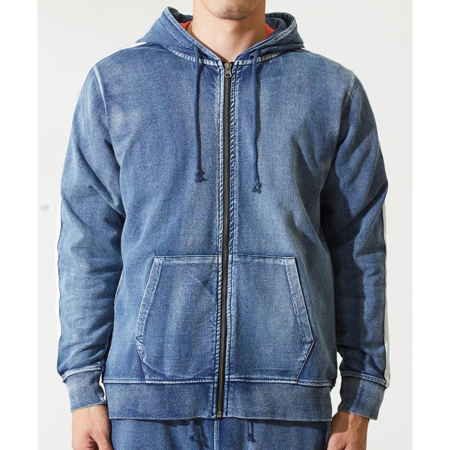 improves（インプローブス） スウェットデニム ライン パーカー メンズ