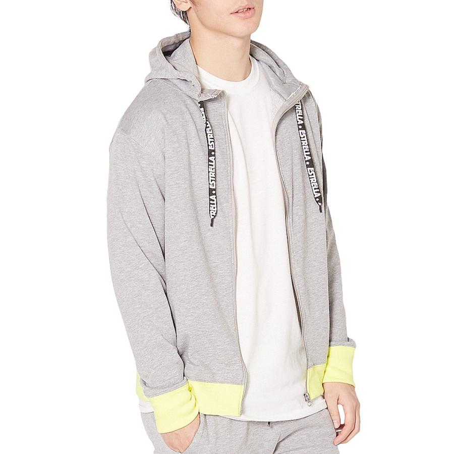 ネオンカラー パーカー メンズ ジップアップパーカー ジップパーカー スウェット セットアップ可能 黒 | improves | 05