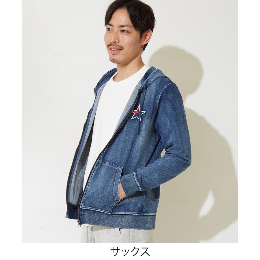 improves（インプローブス） 星ワッペン スウェットデニム パーカー