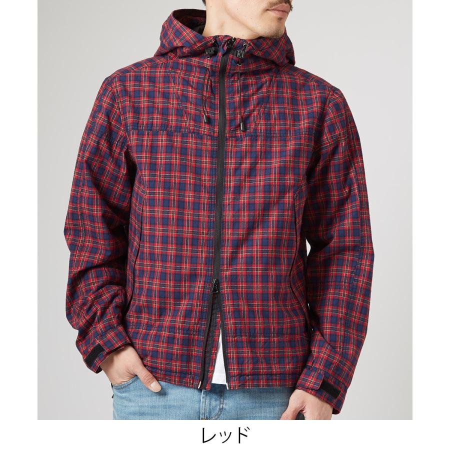チェック マウンテンパーカー メンズ マウンテンパーカ 春 アウター ジャケット セットアップ可能 パーカー レッド | improves | 07