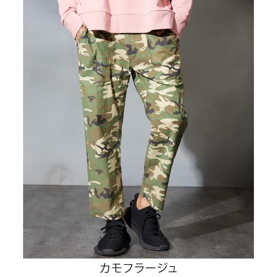 ベイカーパンツ メンズ 迷彩 パンツ チノパン チノパンツ ストレッチ 迷彩柄 カモフラ ブラック カーキ 黒 ワークパンツ | improves | 03