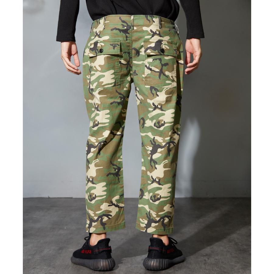 ベイカーパンツ メンズ 迷彩 パンツ チノパン チノパンツ ストレッチ 迷彩柄 カモフラ ブラック カーキ 黒 ワークパンツ | improves | 07