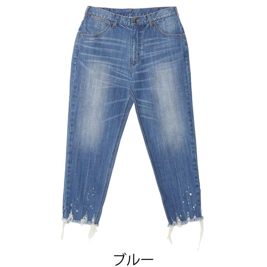 improves 裾フリンジ アンクル デニムパンツ メンズ ワイド