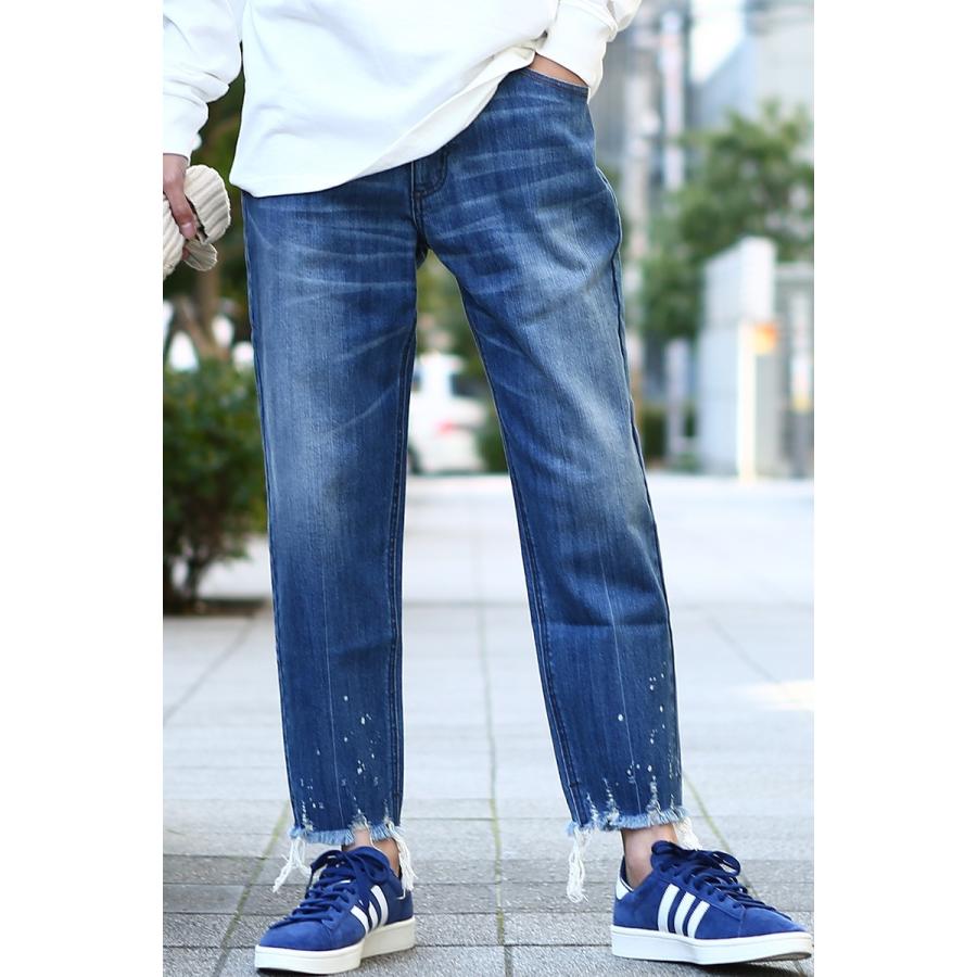 裾フリンジ アンクル デニムパンツ メンズ ワイドパンツ デニム ジーンズ ジーパン アンクルパンツ ブルー ブラック 青 黒 Improves インプローブス 通販 Yahoo ショッピング
