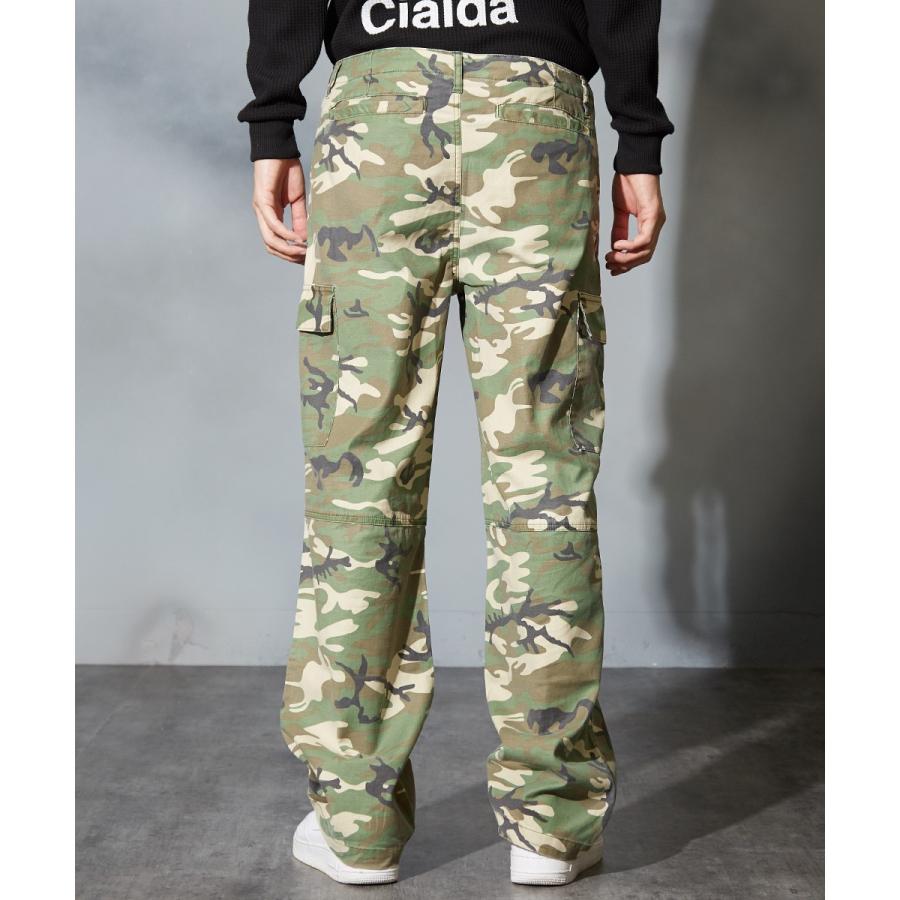 ワイド カーゴパンツ メンズ 迷彩 パンツ ワイドパンツ 迷彩柄 カモフラ カーキ ストリート系 ストリートファッション | improves | 08