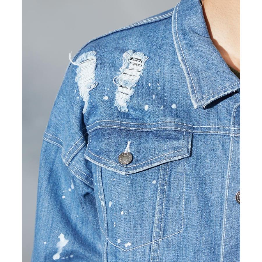 ビッグシルエット デニム ジージャン メンズ ブルゾン Gジャン デニムジャケット オーバーサイズ ジャケット 春 アウター | improves | 11