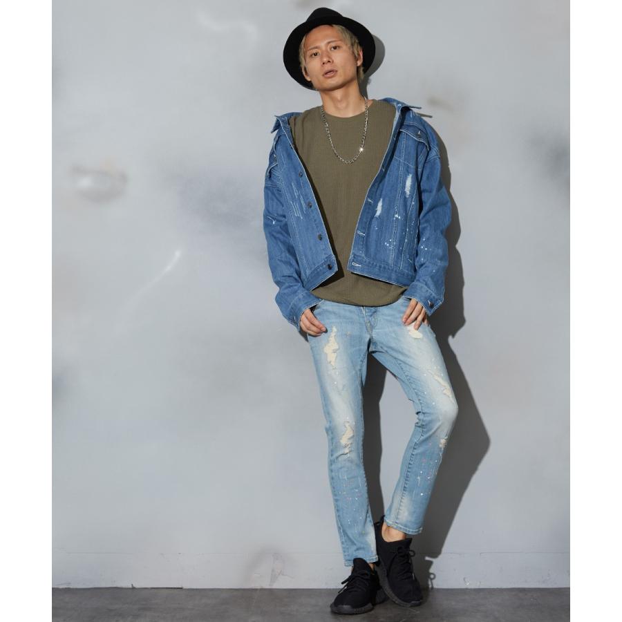 ビッグシルエット デニム ジージャン メンズ ブルゾン Gジャン デニムジャケット オーバーサイズ ジャケット 春 アウター | improves | 02