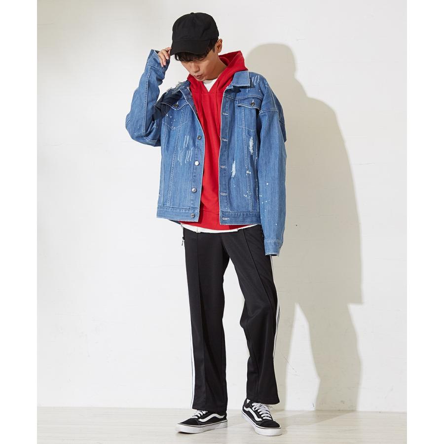ビッグシルエット デニム ジージャン メンズ ブルゾン Gジャン デニムジャケット オーバーサイズ ジャケット 春 アウター | improves | 05