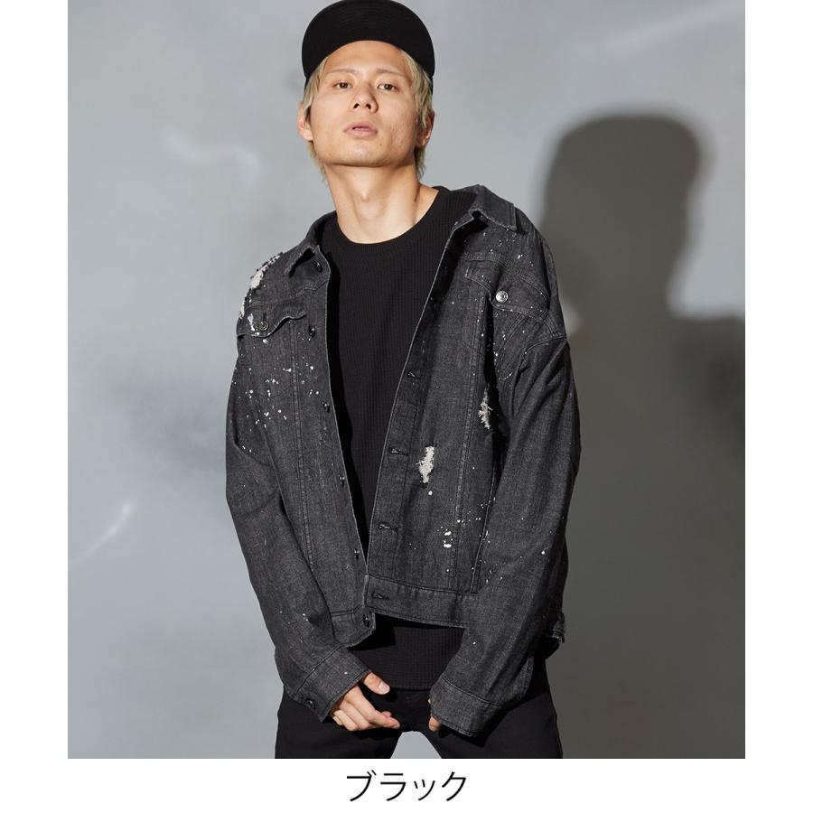 ビッグシルエット デニム ジージャン メンズ ブルゾン Gジャン デニムジャケット オーバーサイズ ジャケット 春 アウター | improves | 06