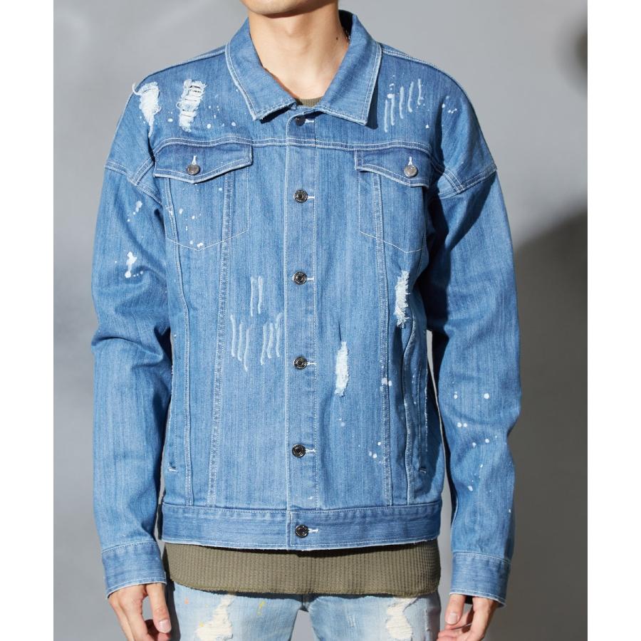 ビッグシルエット デニム ジージャン メンズ ブルゾン Gジャン デニムジャケット オーバーサイズ ジャケット 春 アウター | improves | 08