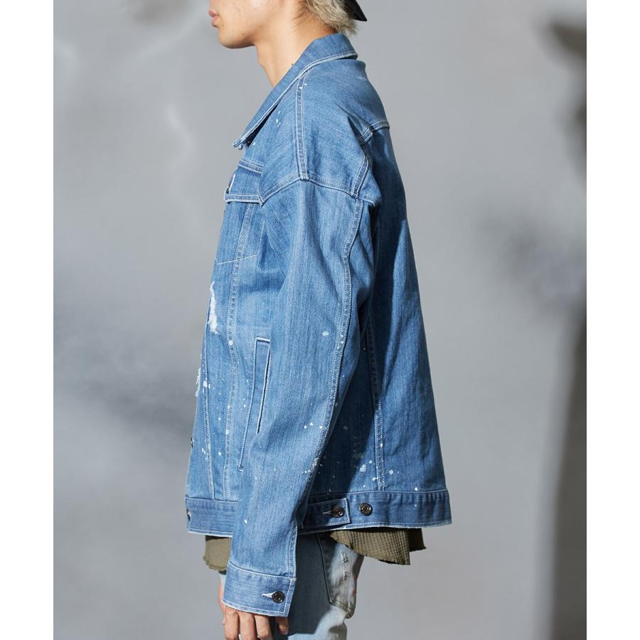 ビッグシルエット デニム ジージャン メンズ ブルゾン Gジャン デニムジャケット オーバーサイズ ジャケット 春 アウター | improves | 09