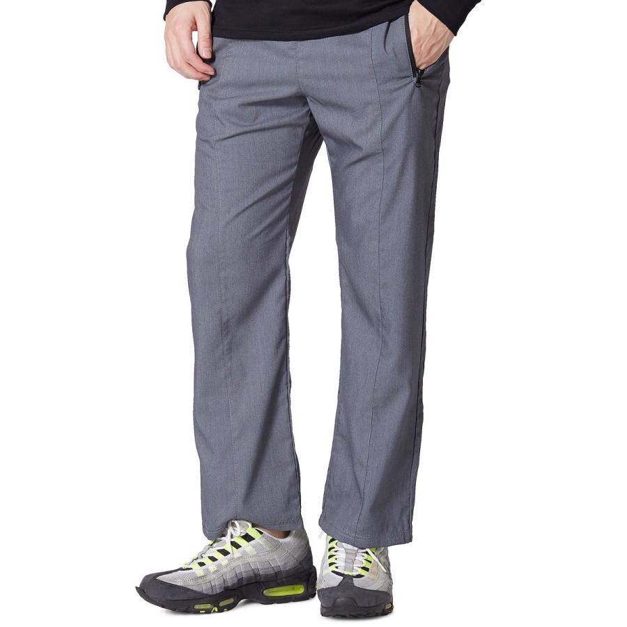 スーツ生地 ワイドパンツ メンズ バギーパンツ スラックス セットアップ可能 イージーパンツ ブラック グレー 黒 | improves | 03