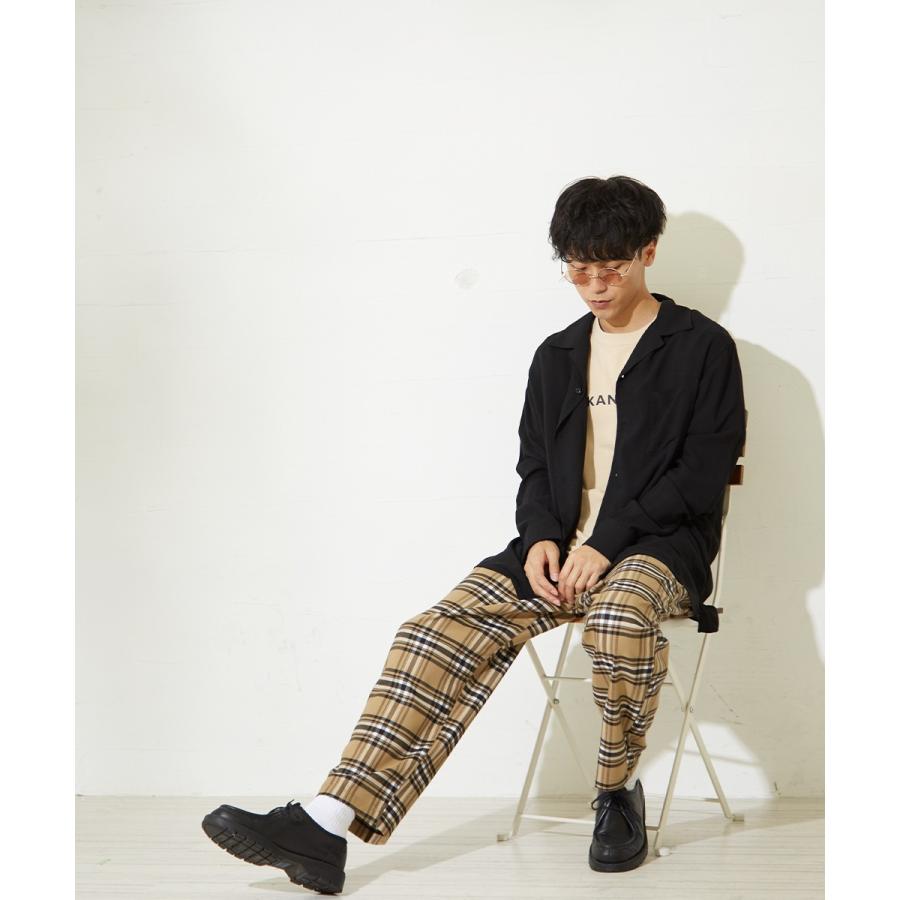 レーヨン 開襟シャツ メンズ 長袖 シャツ オープンカラーシャツ 無地 ブラウス 長袖シャツ ホワイト ブラック 白 | improves | 06