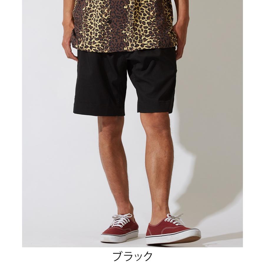 ショートパンツ メンズ 膝上 クライミングパンツ ハーフパンツ ショーツ 短パン TRスーツ生地 ブラック グレー 黒 きれいめ カジュアル | improves | 01