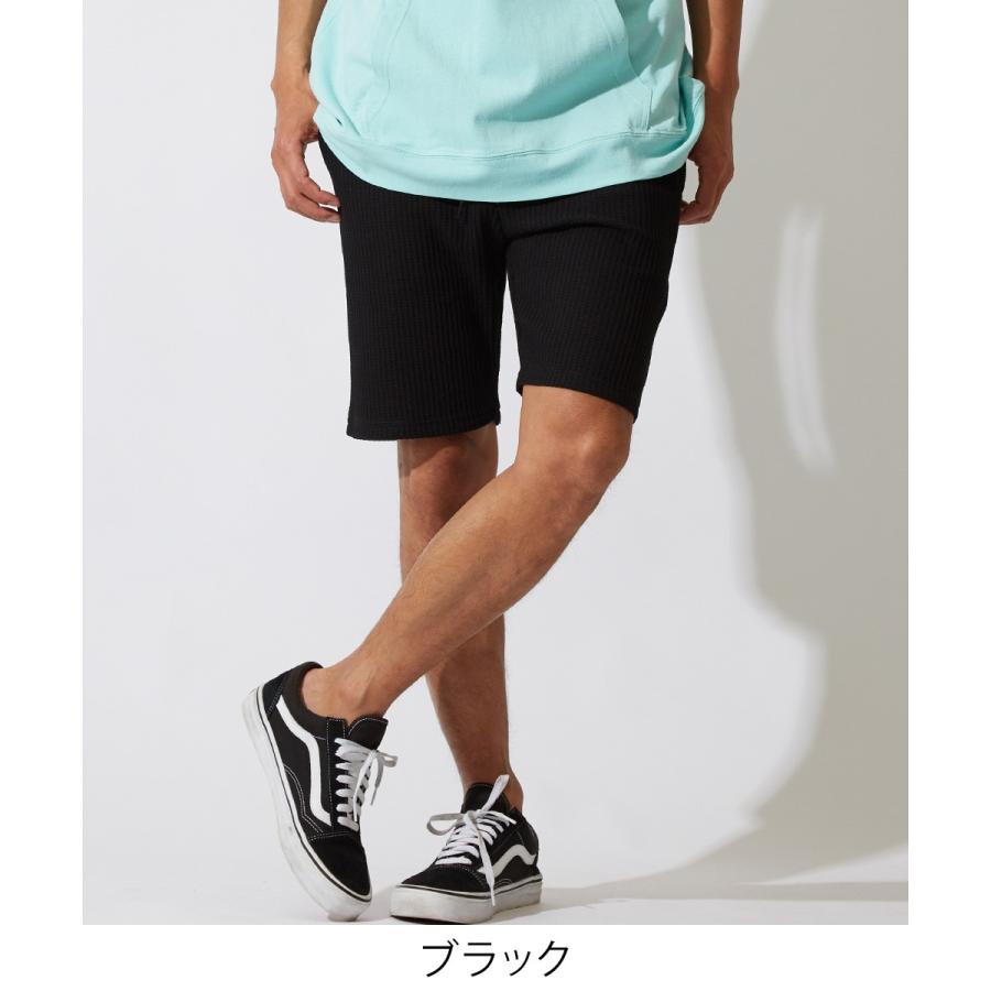ショートパンツ メンズ 膝上 ハーフパンツ ショーツ 短パン ワッフル パンツ ブラック カーキ 黒 サーフ系 スポーツミックス きれいめ Improves インプローブス 通販 Yahoo ショッピング